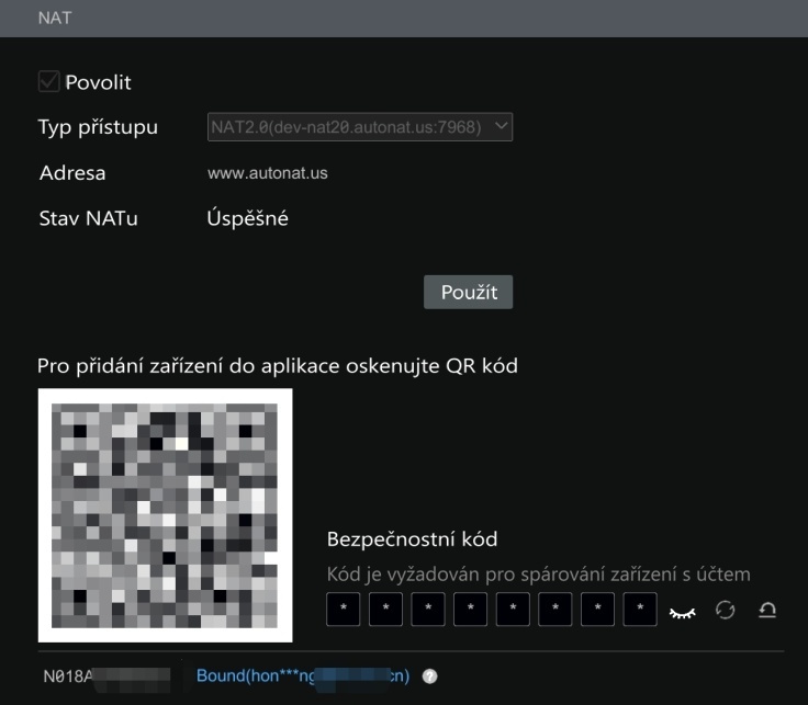 Přidání zařízení do aplikace bezpečnostním kódem | ELNIKA plus, s.r.o. Přidání zařízení do aplikace bezpečnostním kódem