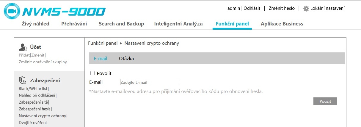 Možnost obnovy zapomenutého hesla