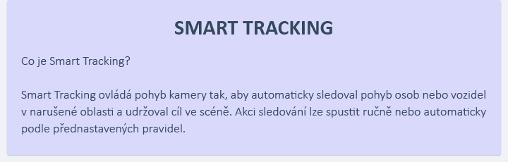 Technologie SMART TRACKING